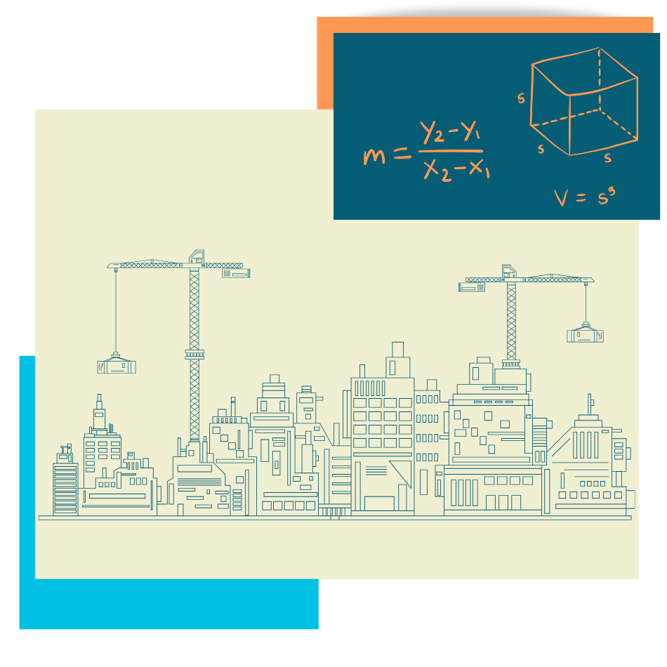 NetSuite Construction including formulas, cranes, buildings, & algebra